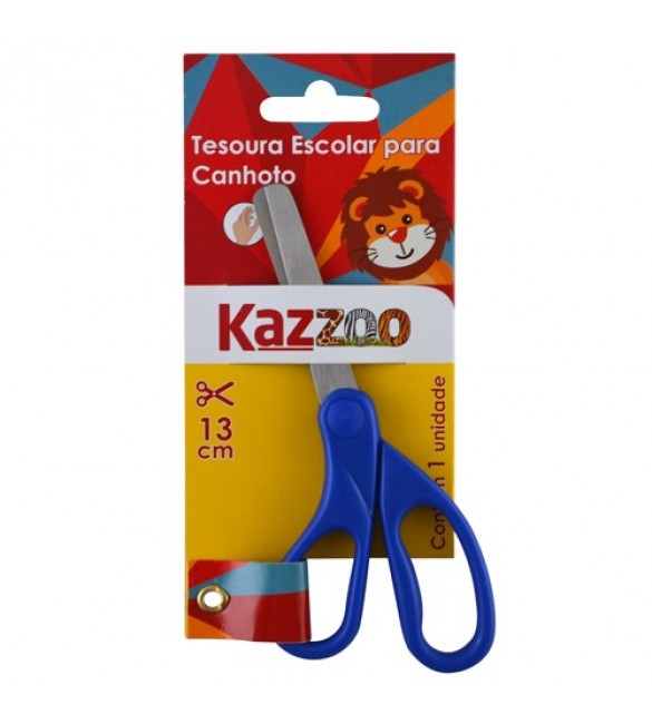 Tesoura Escolar para canhoto 13 cm- Kazzoo